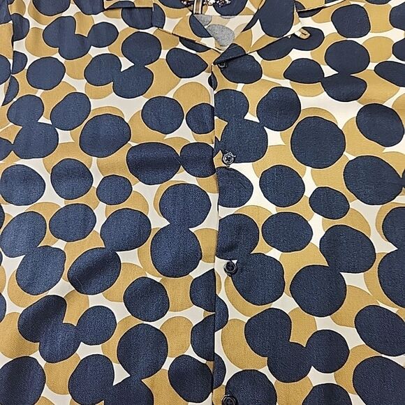 Denim & Flower Rickey Singh Large Shirt Mens Geometric Retro Short Sleeve Button - Picture 5 of 8